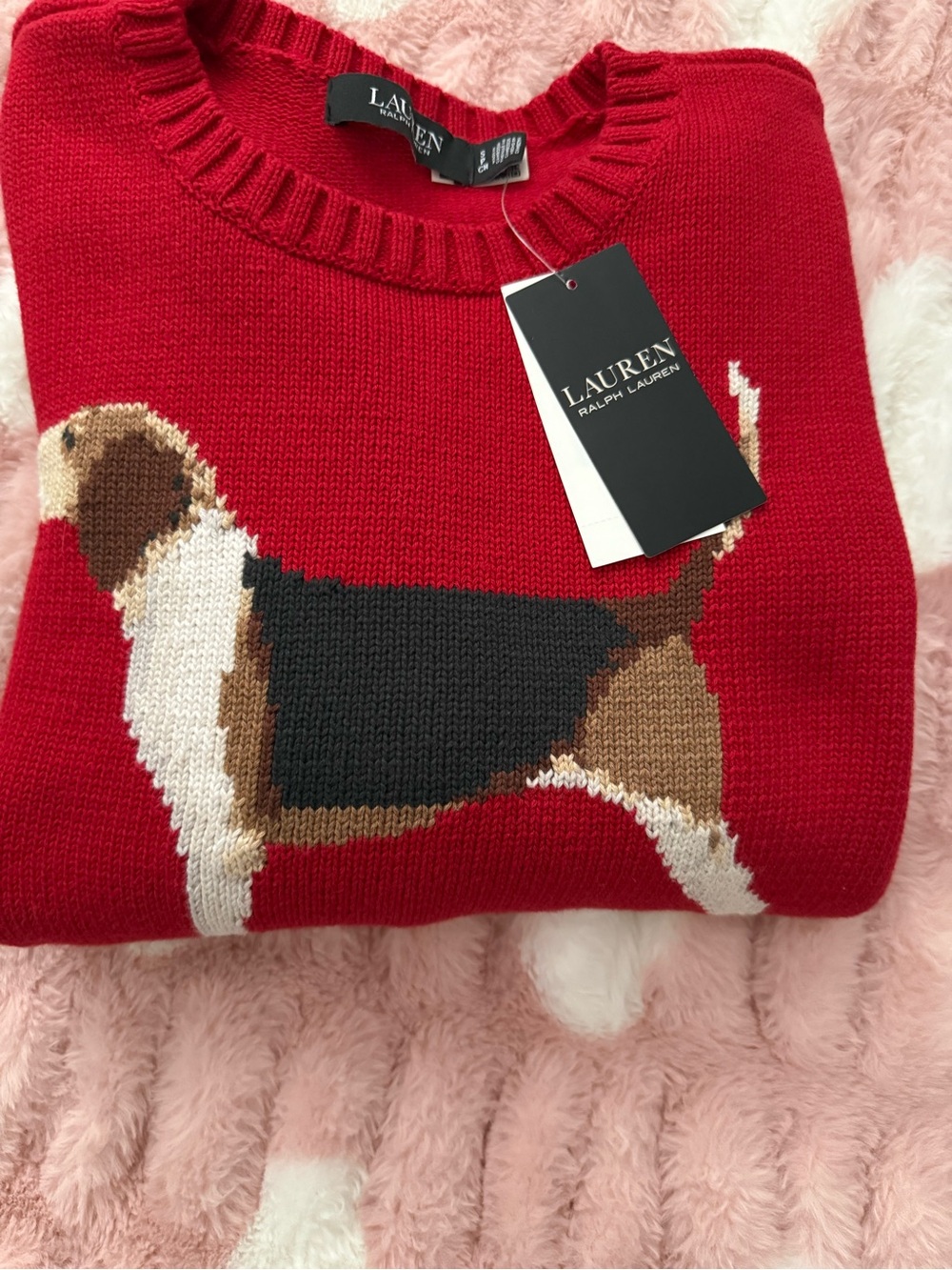 Lauren Ralph Lauren Dog Sweater Crewneck Red New With Tags. 🏷️ Small - Picture 10 of 12
